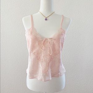 Vintage Gold Label Victoria Secret Pink Lace Top